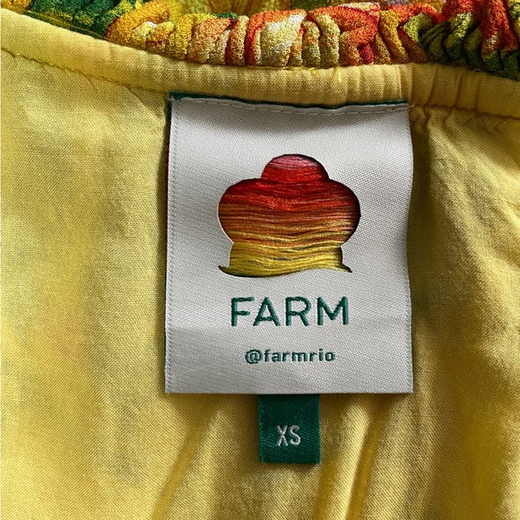 FARM RIO Tangerines Fruit Print Ruffled Midi Dress Tropical Summer Vacation XS - Picture 6 of 13